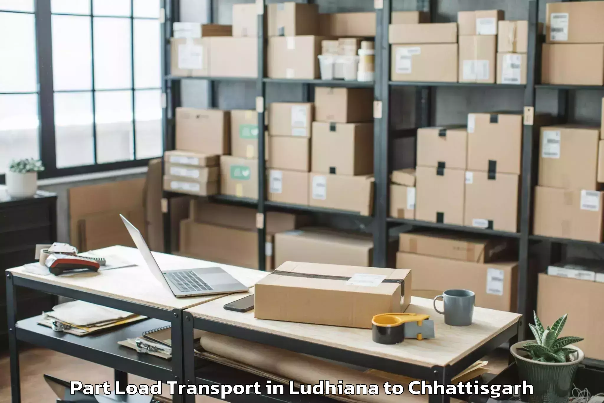 Affordable Ludhiana to Jashpurnagar Part Load Transport